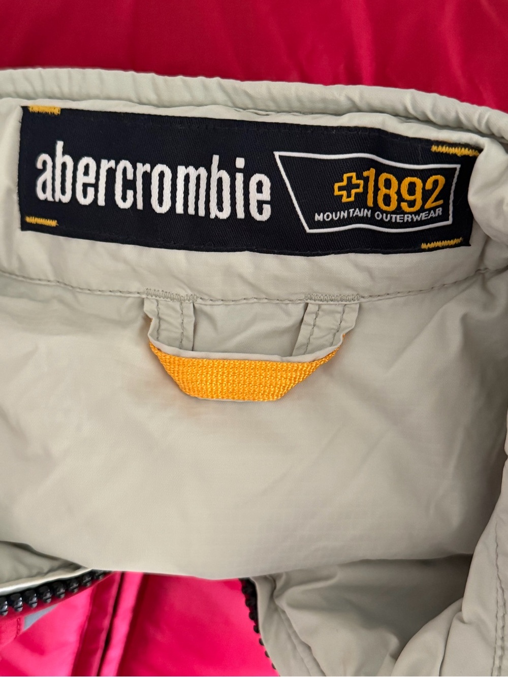 Vintage Abercrombie & Fitch Red Puffer Vest Y2K Colorblock Gorpcore Gilet Size M - Picture 5 of 11